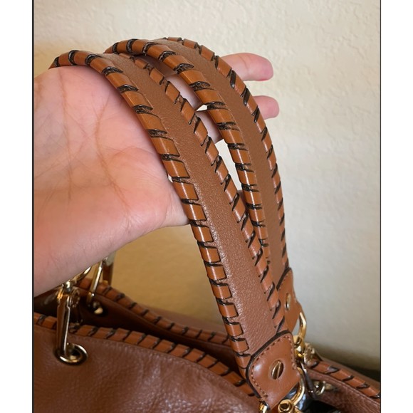 Michael Kors Brown Leather Braided Handle with Tassels Bag - Picture 4 of 16